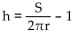 <strong>Solve the formula for the specified variable. S = 2 </strong> A) B) C) D) h = S - r
