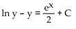 <strong>Find the general solution for the differential equation. Do not attempt to find an explicit expression for the solution. </strong> A) B) C) D)