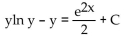<strong>Find the general solution for the differential equation. Do not attempt to find an explicit expression for the solution. </strong> A) B) C) D)