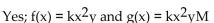 <strong>Is the differential equation first-order linear? If so, find f(x) and g(x) so that the equation can be expressed in standard + f(x)y = g(x). </strong> A) B) C) No D)