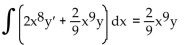 <strong>Replace the ? with a function of x that will make the integrand equal to the derivative of a product, and then find the antiderivative. Choose 0 for the constant of integration. </strong> A) B) C) D)