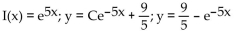 <strong>Find the integrating factor, the general solution, and the particular solution satisfying the given initial condition. </strong> A) B) C) D)