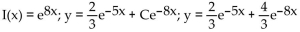 <strong>Find the integrating factor, the general solution, and the particular solution satisfying the given initial condition. </strong> A) B) C) D)