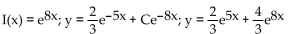 <strong>Find the integrating factor, the general solution, and the particular solution satisfying the given initial condition. </strong> A) B) C) D)