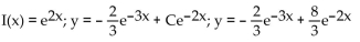 <strong>Find the integrating factor, the general solution, and the particular solution satisfying the given initial condition. </strong> A) B) C) D)