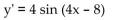 <strong>Find the derivative. y = 5 sin (4x - 8)</strong> A) B) C) D)