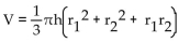 <strong>Solve the problem. The volume of a flower pot is given by where is the major radius and is the minor radius and h is the height of the pot (see figure below). If the dimensions of the pot are = 5 inches, = 3 inches and h = 6 inches, find the volume of potting soil Required to fill the pot to the top. Round to the nearest cubic inch.</strong> A) B) C) D)