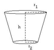 <strong>Solve the problem. The volume of a flower pot is given by where is the major radius and is the minor radius and h is the height of the pot (see figure below). If the dimensions of the pot are = 5 inches, = 3 inches and h = 6 inches, find the volume of potting soil Required to fill the pot to the top. Round to the nearest cubic inch.</strong> A) B) C) D)