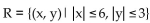 <strong>Provide an appropriate response. Give a verbal description of the region and determine whether R is a regular x region, regular y region, both, or neither.</strong> A) R consists of the points on or inside the rectangle with corners (±3, ±6); both B) R consists of the points on or inside the rectangle with corners (±6, ±3); regular x region C) R consists of the points on or inside the rectangle with corners (±6, ±3); both D) R consists of the points on or inside the rectangle with corners (±6, ±3); neither