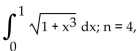 <strong>Use the Trapezoidal Rule to approximate the integral using the indicated value of n. Round to two decimal places.</strong> A) 1.62 B) 1.12 C) 1.02 D) 1.42