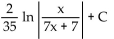 <strong>Find the indefinite integral using a table of integration formulas. </strong> A) B) C) D)