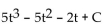 <strong>Find the integral. </strong> A) B) C) 10t - 5 + C D)