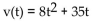 <strong>Solve the problem. An rock's acceleration at time t is given by a(t) = 16t, and its initial velocity is 35. Find the velocity function v(t).</strong> A) B) C) D)