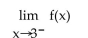<strong>Use the given graph to find the indicated limit. </strong> A) B) 3 C) D) 0