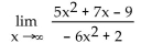 <strong>Provide an appropriate response. If the limit at infinity exists, find the limit. </strong> A) B) C) D) 0
