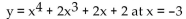 <strong>Provide an appropriate response. Find the slope of the line tangent to the graph of the function at the given value of x. </strong> A) 65 B) -52 C) -50 D) 67