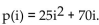 Solve the problem. -The electric power p (in W) as a function of the current i (in A)   Find the instantaneous rate of change of p with respect to i for i = 0.7 A.