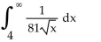 <strong>Find the value of the improper integral that converges. </strong> A) 9 B) 2 C) The improper integral diverges. D)