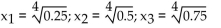 <strong>The quartile points for a probability density function are the values that divide the area under the graph of the function into four equal parts. Find the quartile points for the probability density function f(x). </strong> A) B) C) D)