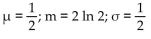 <strong>Find the mean, median, and standard deviation of the continuous random variable X if X is an exponential random variable with λ = 2.</strong> A) B) C) D)