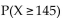 <strong>Given a normal distribution with mean 150 and standard deviation 25, find the indicated probability. </strong> A) 0.8415 B) 0.1585 C) 0.5793 D) 0.4207