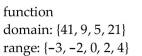 <strong>Determine whether the relation represents a function. If it is a function, state the domain and range. {(41, -3), (5, -2), (5, 0), (9, 2), (21, 4)}</strong> A) B) C) not a function