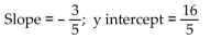 <strong>Find the slope and y intercept of the graph of the equation. </strong> A) B) C) D)