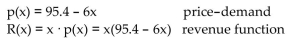 Solve the problem. -The financial department of a company that produces digital cameras arrived at the following price-demand function and the corresponding revenue function: The function p(x) is the wholesale price per camera at which x million cameras can be sold and R(x) is the corresponding revenue (in million dollars). Both functions have domain They also found the cost function to be C(x) = 150 + 15.1x (in million dollars) for manufacturing and selling x cameras. Find the profit function and determine the approximate number of cameras, rounded to the nearest hundredths, that should be sold for maximum profit.