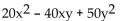 <strong>Find the product. (4x - 5y)(5x - 10y)</strong> A)   B)   C)   D)   <div style=padding-top: 35px> 
