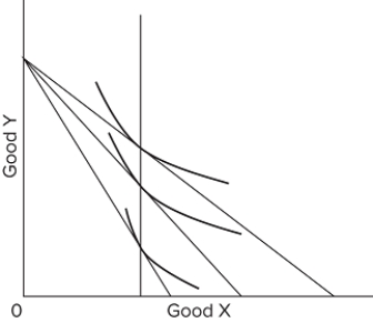   The individual demand curve that is implied by the budget constraints and indifference curves above will be