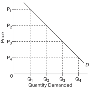   Refer to the diagram. In the P₁P₂ price range, demand is