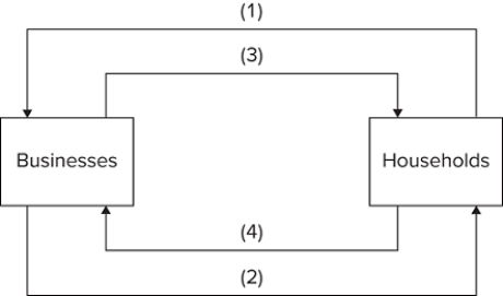   Refer to the diagram. Arrows (1)and (3)are associated with