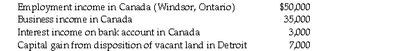 <strong>Kenichi Takahawa is a resident of the United States, living in Detroit, Michigan. He works and earns income for the year as follows: What is his Canadian Net Income For Tax Purposes under Part I of the Income Tax Act?</strong> A)$50,000 B)$85,000 C)$88,000 D)$91,500
