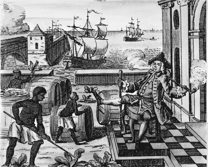 <strong>Virginia Plantation Wharf (1730) The people shown laboring in the image</strong> A) eventually comprised the majority of the population in the Chesapeake and southern colonies. B) could do little to resist the oppressive work conditions under which they toiled. C) grew crops mostly for consumption in the colonies. D) typically took other jobs with the skills they developed on plantations.