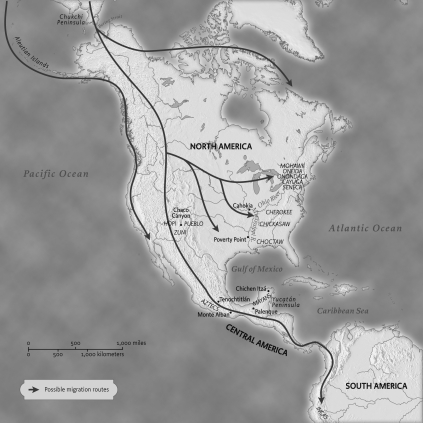 <strong>Map: Native Ways of Life, ca. 1500 According to the map, which of the following was true about native populations in the Northwest and present-day California?</strong> A) These populations were highly dependent on the cultivation of maize. B) These populations supported themselves through the vast resources of the ocean. C) Geographic factors were of little concern to these populations. D) Mobile lifestyles were more common than permanent settlements for these populations.