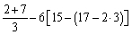 <strong>Evaluate the arithmetic expression. </strong> A)20 B)27 C)-36 D) 36 E) none of these