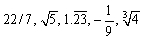 <strong>List the elements of the given set that are rational numbers. </strong> A) B) C) D) E)