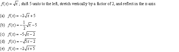 A function f is given, and the indicated transformations are applied to its graph (in the given order). Find the equation for the final transformed graph.