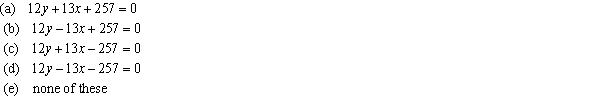 Determine the correct equation for the line passing through the point (5, 16) and the point (17, 3).