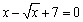 Solve the equation graphically in the interval