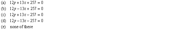 Determine the correct equation for the line passing through the point (5,16) and the point (17,3).