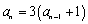 Find the first five terms of the sequence , where .