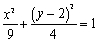 <strong>Find an equation for the conic whose graph is shown. </strong> A) B) C) D) E)