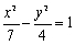 <strong>Find an equation for the hyperbola that has vertices and passes through the point </strong> A) B) C) D) E) none of these