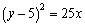 <strong>Find an equation for the parabola with vertex and directrix </strong> A) B) C) D) E)
