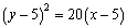 <strong>Find an equation for the parabola with vertex and directrix </strong> A) B) C) D) E)