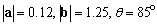 The lengths of two vectors a and b, and the angle <font face=symbol></font> between them, are given. Find the length of their cross product, .