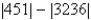 <strong>Use absolute value notation to describe the situation. The elevation at the bottom of a mountain is 451 feet above sea level. The elevation at the top of the mountain is 3236 feet above sea level. What is the height of the mountain?</strong> A)   B)   C)   D)   E)   <div style=padding-top: 35px> 