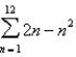 Find the sum using the formulas for the sums of powers of integers.
