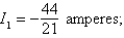 <strong>Applying Kirchhoff's Laws to the electrical network in the figure, the currents I<sub>1</sub>, I<sub>2</sub>, and I<sub>3</sub> are the solution of the system Find the currents. </strong> A) B) C) D) E)